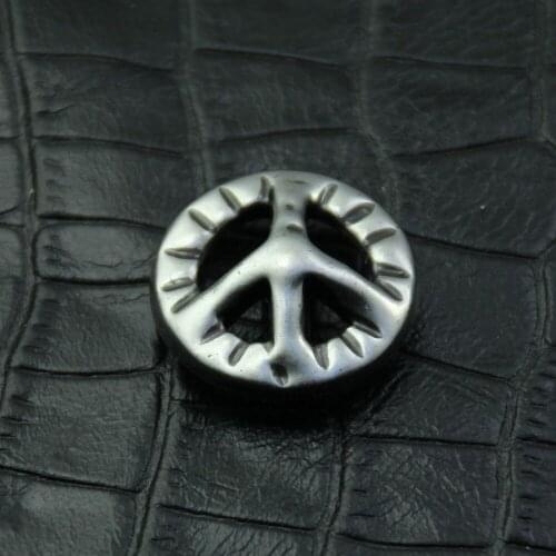 KBM09) 10pc 1" (2.5 cm) Western Peace Sign Concho Leather Saddle Tack Concho Antique-Silver