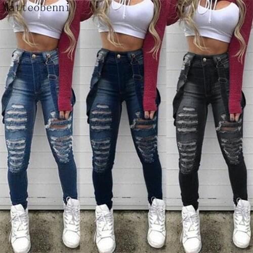Summer Women Overalls Sexy Denim Jumpsuit Ripped Holes Casual Jeans Ladies Sleeveless Jumpsuits Hollow Out Rompers Streetwear