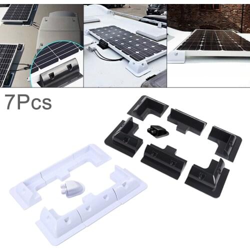 7Pcs Solar Panel Mounting Brackets Kit ABS Corner Support Panel for Wood Frame RV Boat Campers Caravans Hood