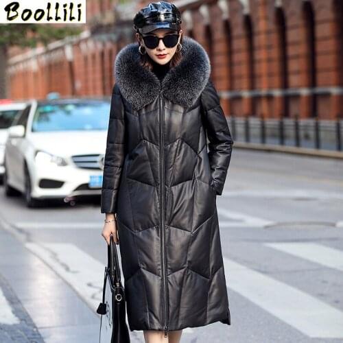 Boollili Real Leather Jacket Women Clothes 2020 Genuine Sheepskin Coat Duck Down Coat Fox Fur Collar Winter Coat Women