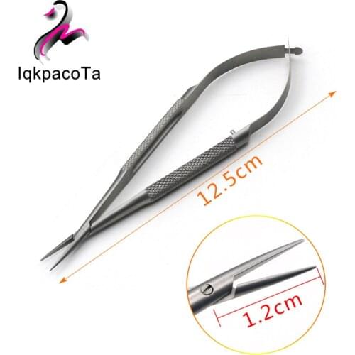 Stainless steel microsurgical instruments 12.5cm bend curved head surgical ophthalmic device lock needle holder
