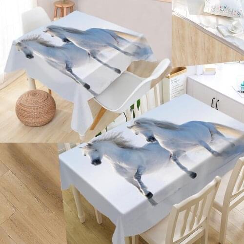 Nice horses Table Cover Printing Waterproof Tablecloth More Size Tablecloths Kitchen Wedding Hotel Decoration