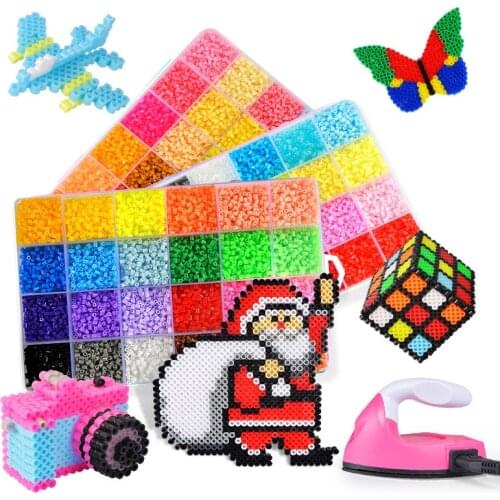 24 Colors/Box Perler Toy Kit 2.6mm Mini Hama beads 3D Puzzle DIY Toy Kids adult Creative Handmade Craft Toys Gift