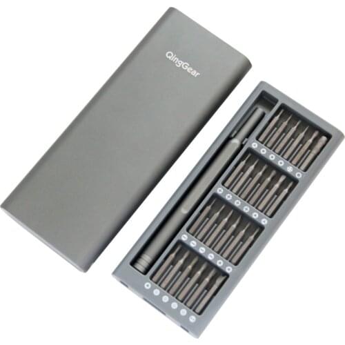 QingGear 24 in 1 Precision Screwdriver Set Magnetic Drill Home Repair Kit DIY Tool With Aluminum Alloy Case Screwdriver Bit