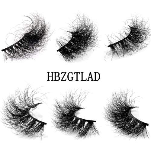 Mink Lashes 1 Pair Mink Eyelashes 25mm Lashes Fluffy Messy 3D False Eyelashes Dramatic Long Natural Lashes Wholesale Makeup