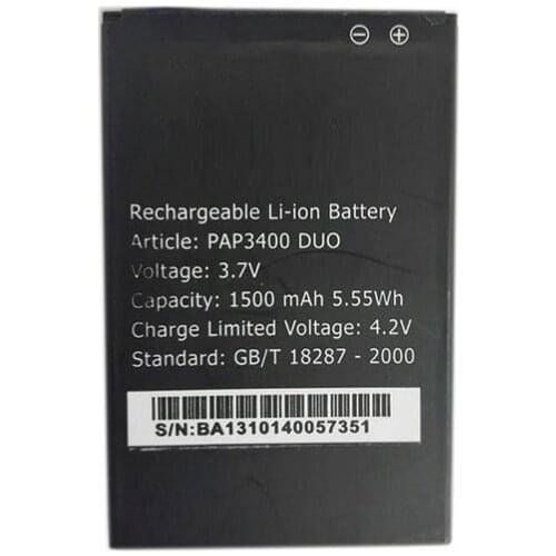 New 5.55Wh For Prestigio MultiPhone Battery PAP3400 DUO PAP 3400 Replacement Li-ion Battery free shipping