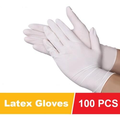 Disposable Latex White Gloves Powder Free Box 50 Pairs XS M L Size Rubber Goods For Country House And Garden Toilet Domestic Use