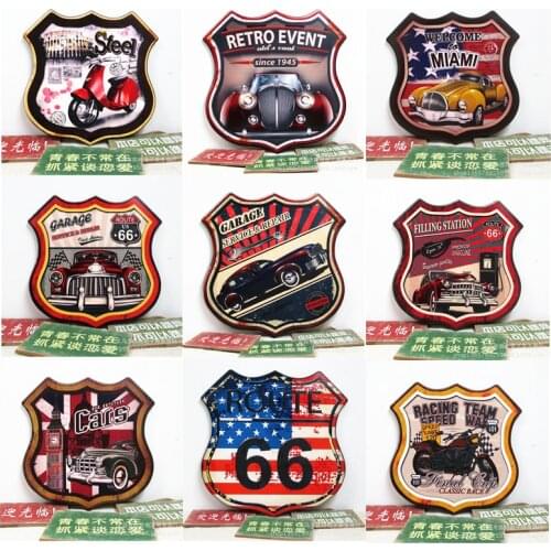 Shield Tin Sign Car Motor Garage Wall Plaques Deocr Vintage Irregular Metal Plate Signs Tin Plate Painting Bar Pub Cafts Decor