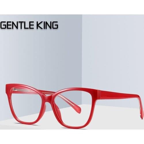 GENTLE KING Anti Blue Light Computer Glasses Women Optical TR90 Transparent Eyeglasses Frames Cat Eye Eyewear Frame