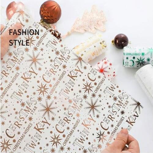 Gift Wrapping Paper Roll Snow Star Waterproof Craft Paper Wedding Banquet Christmas Gift Wrap DIY Scrapbook Paper 60cm*5yard