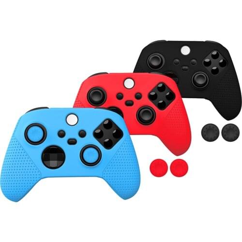 Anti-slip Protective Skin for XBox Series X S Controller Silicone Gel Case with Joystick Grips Analog Thumb Stick Caps