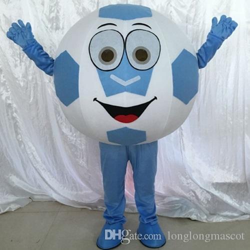 Deluxe Club Football Soccer Mascot Costumes Advertising Blue Dress Party