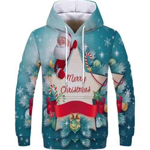 Christmas 3D Hoodies in kids and adult Caps Sweatshirts men/women Long Sleeve autumn winter warm fashion funny 3D Clothes