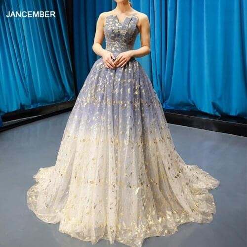 RSM66692 Sexy Light Blue Strapless With Sleeveless Evening Party Dress 2021 Long A-Line Lace Up Back