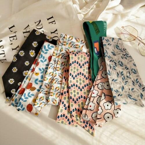 Hot selling New Cotton Small Silk Scarf Neck chief Women Spring Korean Fashion Long Bag scarf skinny scarf