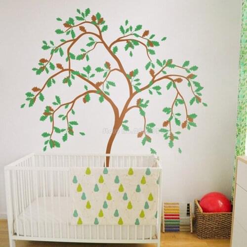 Cute Tree Wall Decal Tree Vinyl Wall Stickers For Nursery Decor Tree Wallpaper Wall Art Tattoo Kids Baby Room Decoration LL2463