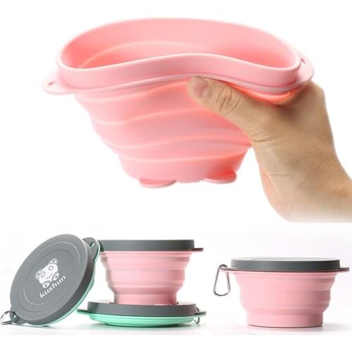 Folding Bowl for Hiking Trekking Mug Cup Portable Hike Tourism Travel BBQ Tableware Silicone Outdoor Camping Equipment Dropships