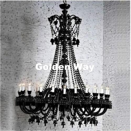 Modern European Black Chandelier Lighting Crystal Chandelier LED Crystal light Black Crystal lighting Living room Bedroom Lights