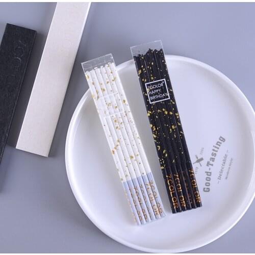 High-end Nordic style birthday smokeless candle golden silver line proposal supplies baking party decoration