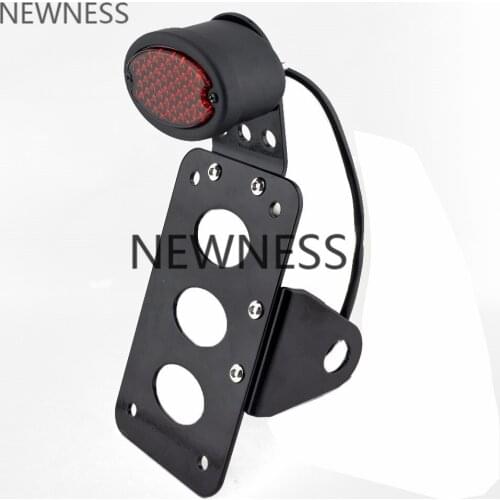 Motocycle Taillight Side Mount Tail Brake Light w/ License Number Plate Bracket For Harley Bobber Chopper Yamaha Kawasaki BMW