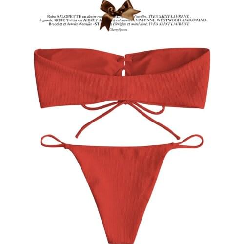 TFSCLOIN Women Swimsuit Red Push Up Bikini Set Plus Size Women Swimwear Sexy Front Closure Bikinis Summer Beach New Bathing Suit