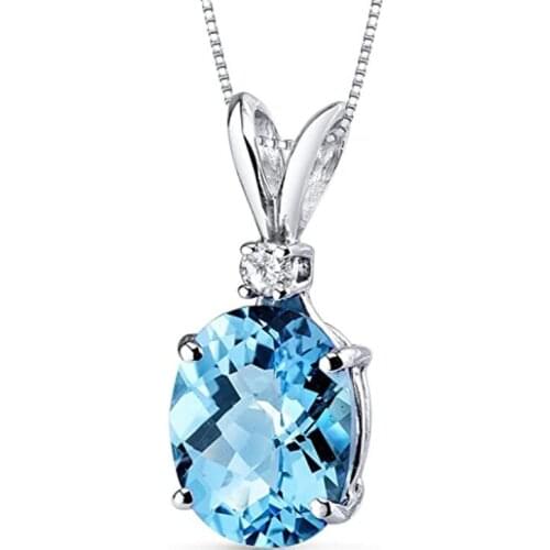 Fashion Women Necklace Pendant 925 Silver Jewelry with Zircon Gemstone Trendy Ornaments for Wedding Promise Party Gift Wholesale