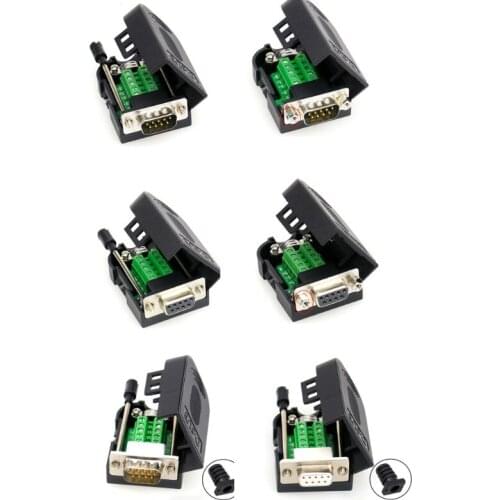 1 Pc 9-pin Universal Male Female D-SUB Serial Adapter DB-9 Solderless Breakout Connector COM Connectors Pure Copper Terminals