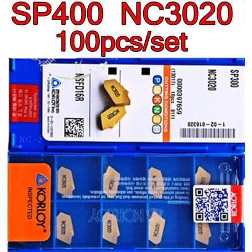 100pcs/set SP400 NC3020 4.0mm Machining steel KORLOY CNC carbide insert Free shipping