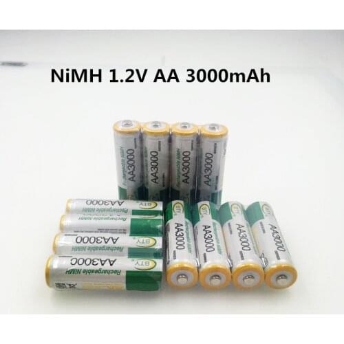 12pcs/lot bty AA 3000mAh 1.2 V Quanlity Rechargeable Battery AA 3000mAh NI-MH 1.2V Rechargeable 2A Battery+Free send