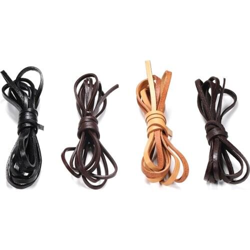 2M/bag DIY Handmade Jewelry Accessories Material Square Real Cowhide Rope Leather First Layer Braided Cowhide Rope 2-10mm