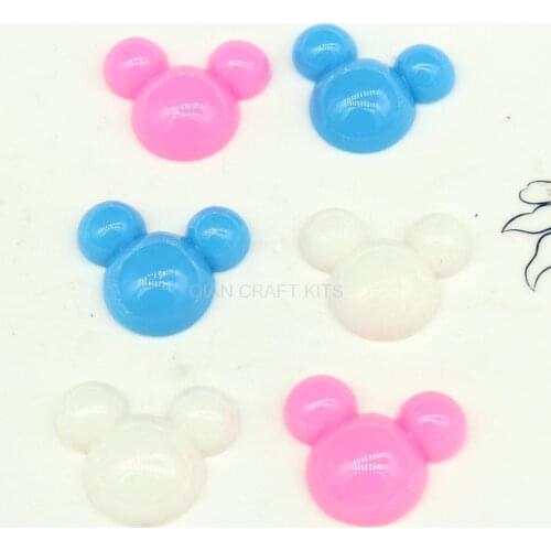 200pcs Kawaii Mixed Cute Resin minnie anime Bling cartoon Mouse Flatback Cabochon Craft Embellishment 24mm