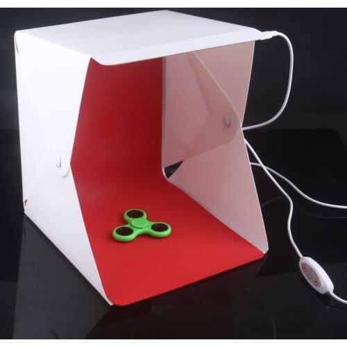 NEW Mini Folding Studio Diffuse lightBox With LED Light Black White Green Red Background Photo Studio Accessories Lightbox