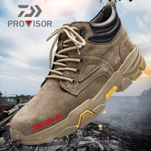 2020 DAIWA Fishing Waterproof Shoes Mens Outdoor Winter Sports Round Head Frosted Breathable Warm Wear-resistant Martin Boots