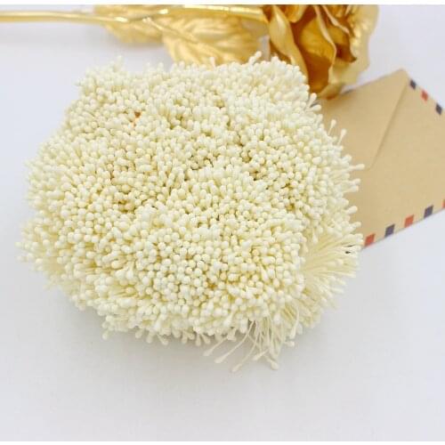 4500pcs 3"length 1.5mm Light Yellow Color Matte Stamen Double heads Strong Stem Flower Cake Stamens