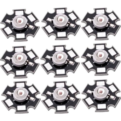 50PCS 3W high power Bight Red 620~630nm LED bead diodes plant grow Light Lamp With 20mm star base
