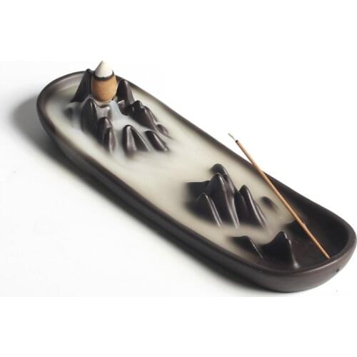 Purple Sand Backflow Fragrance Furnace Alpine Flow Fragrance Furnace Ceramic Fragrance Furnace Creative Arrangement Crafts