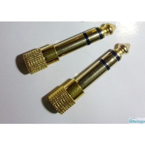 6.5mm male to 3.5mm female Audio Convertor Gold-plated Oxygen-free Copper for DAC Headphone Amplifier HIFI DIY Free Shipping