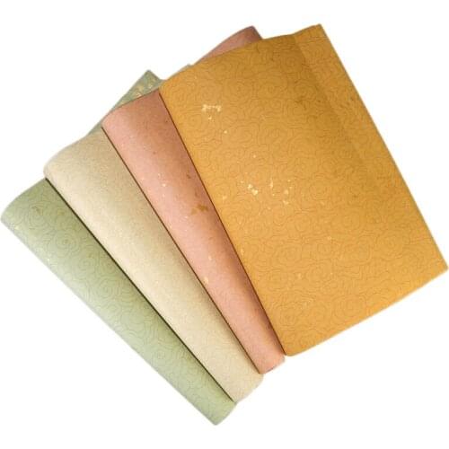 10 Sheets Antique Batik Xuan Paper Four & Six Feet Half-Ripe Rice Paper Brush Calligraphy Practice Paper with Cloud Pattern