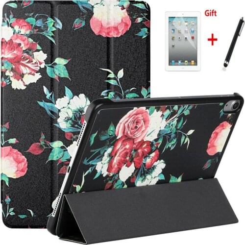 Case For iPad Air 4 10.9 2020 PU Leather tablet Protective Magnetic Smart Stand Cover For iPad Air 4 10.9inch+film+pen