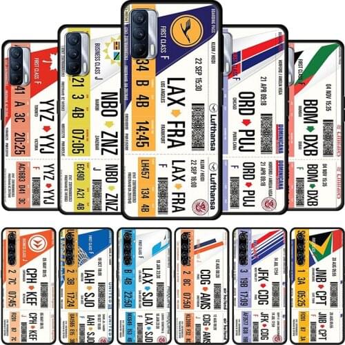 Boarding Pass Air Ticket Cell Phone Case for Realme 6 7 8 C3 C21 XT 5 X7 X50 Pro 5G C11 7i C15 C20 C20A C21Y GT Master Cover