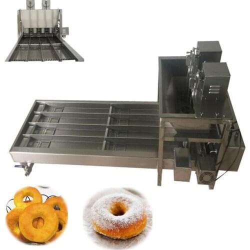 Four-row automatic donut machine Electric Donut Making Machine For bakery Round shape circle donut cake maker with fryer