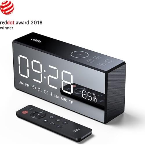 Dido X9 Bluetooth Portable Super Bass Wireless Mirror Remote Control TF Radio Speaker 3D Digital Sound Loudspeaker Handfree MIC