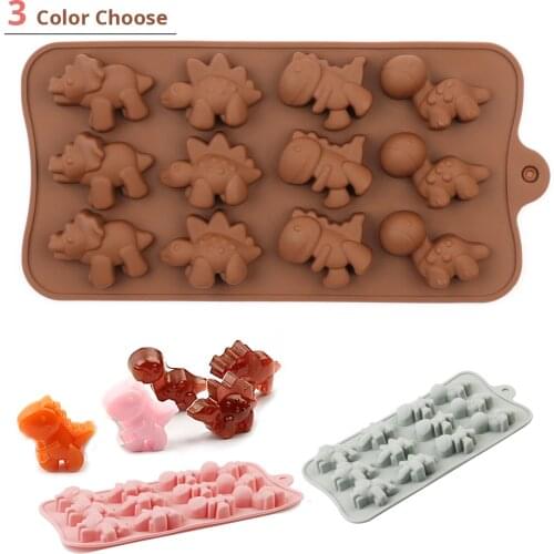 DIY Silicone Chocolate Mold dinosaur mold animal cake biscuit Mold Baking flip sugar candy silicone DIY
