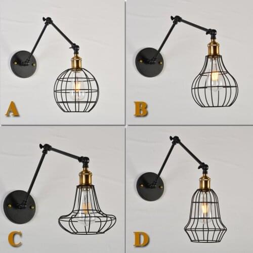 Home Long Arm Folding Wall Lamp Back To Ancient Creative Bedroom Clothing Store American Style Restaurant art decor Wall Light