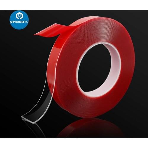 Double Side Tape PET Film Tape Red Strong Adhesive Tape No Trace 3/5/8/10/15/20mm 10M for Phone Tablet LCD Screen PC LCD Glass