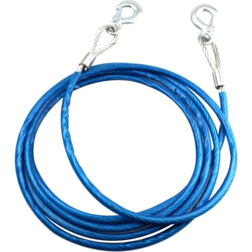 Emergency Kit Trailer Rope Steel Tow Rope with Buckle Hook for Car Truck