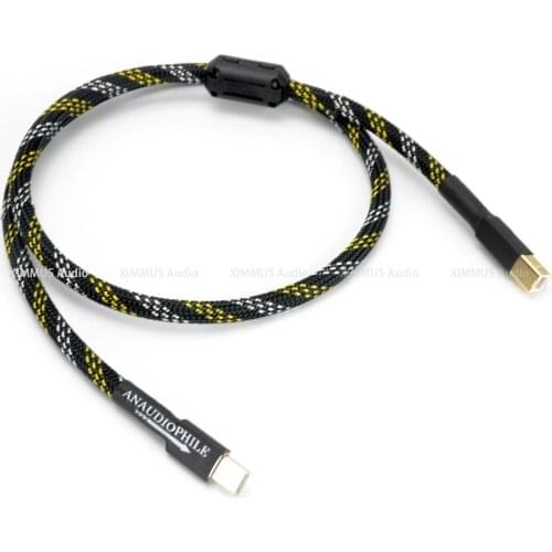 Hifi USB Cable USB Type C To B Audio Data Cable For USB DAC Mobile Phone Tablet