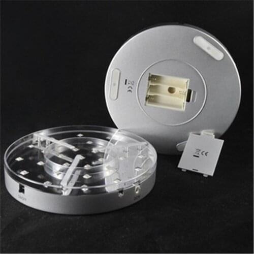 KITOSUN Rechargeable Battery Operated Round LED Light Base with RF Remote Contorller, 8INCH 28LEDs RGB Color Changing Lighting