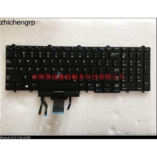 For Dell Latitude E5550 E5570 E5580 Precision 7510 7520 3510 3520 Pointer US Keyboard with backlit 0383D7 PK1313M3B00