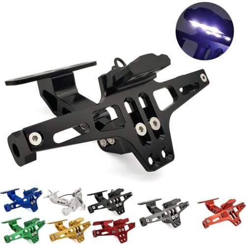 Motorcycle Adjustable Angle License Plate Holder Bracket CNC Aluminum For BMW K1200 R S K1300 S R GT K1600 GT GTL R1250GS R1200R